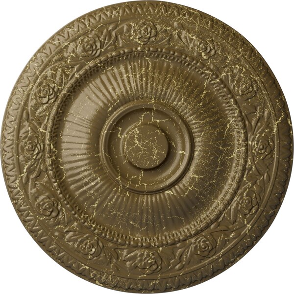 Ekena Millwork Neuveau Ceiling Medallion (Fits Canopies up to 6 3/8"), 24 1/4"OD x 2"P, Mississippi Mud Crackle CM24NAMMC - main